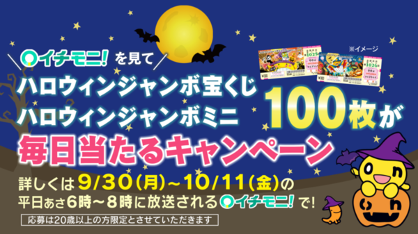 あさ６時からのHTB「イチモニ！」を見て【宝くじ100枚】をゲットしよう！　サムネイル