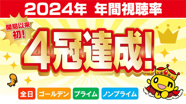 開局以来初！2024年「年間」個人全体視聴率4冠達成！　サムネイル