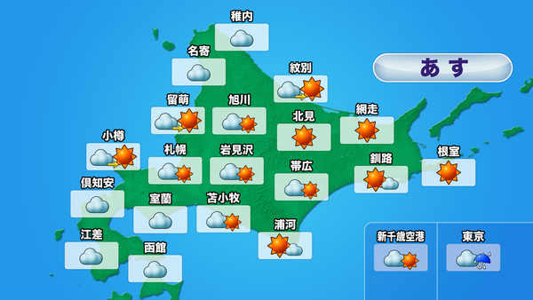 8月15日（土）北海道の天気　サムネイル