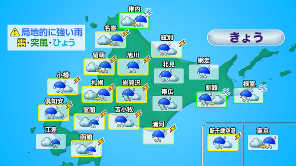 【きょうの天気】北海道は夏日と肌寒さが同居、季節の変わり目くっきり　サムネイル
