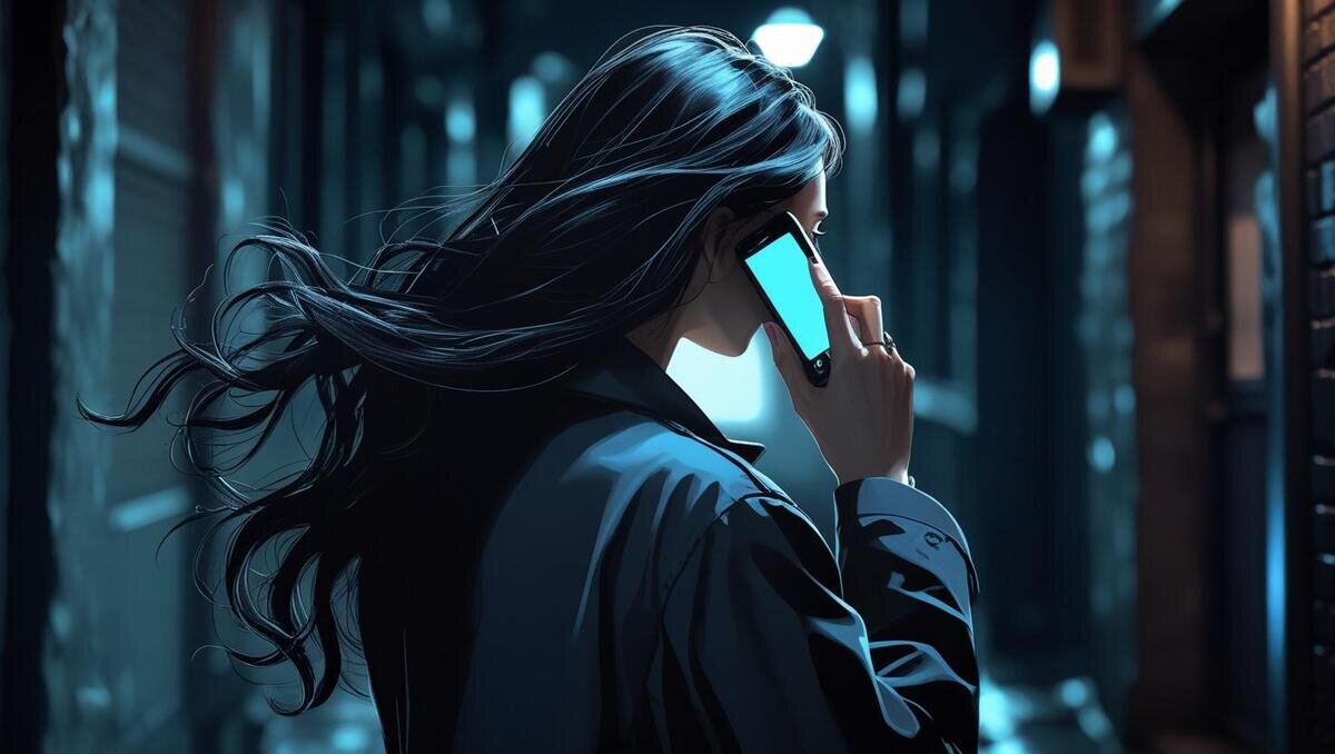 暗いところで電話をかける女性の後ろ姿.jpg